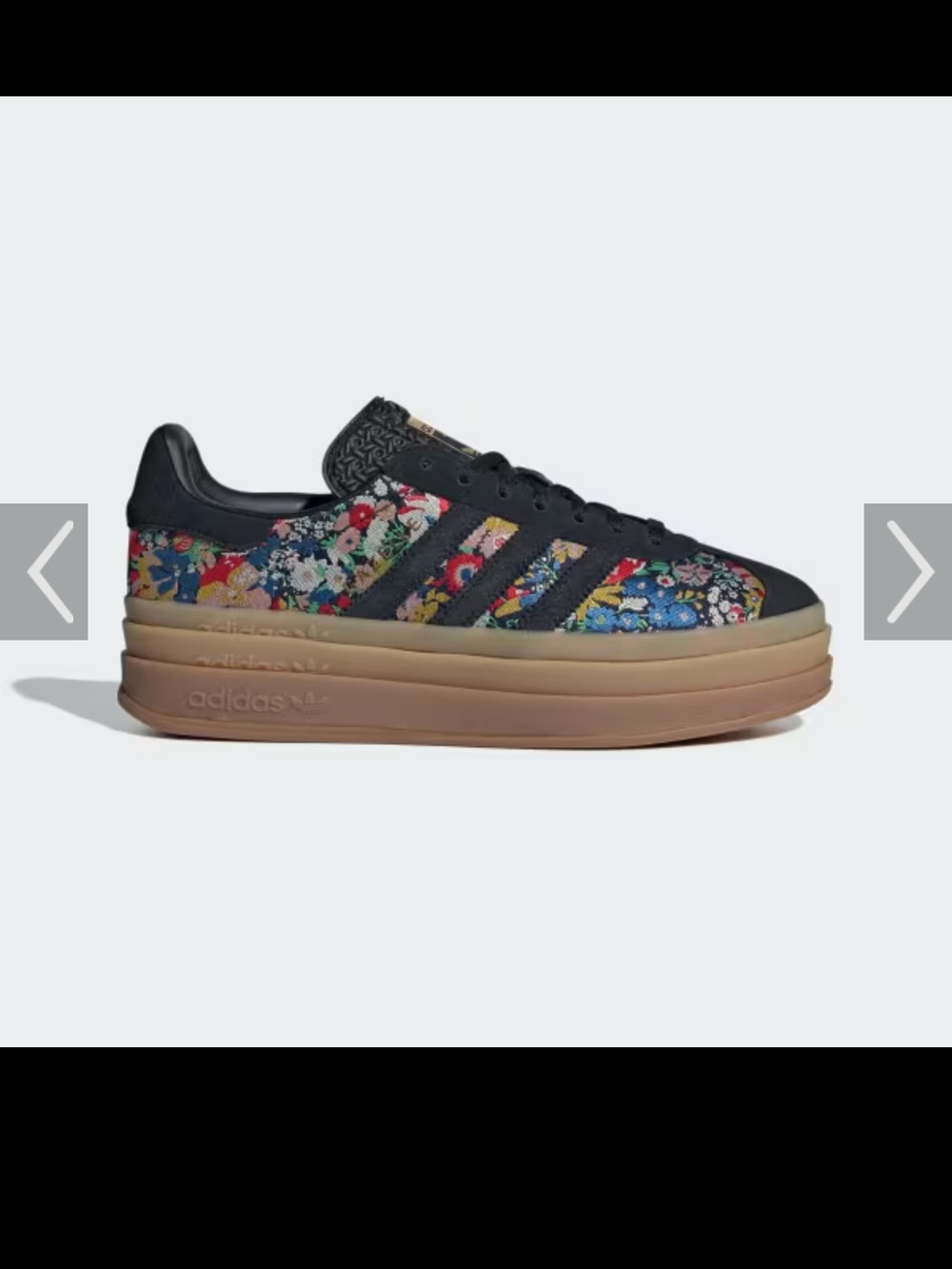 NWT adidas x Liberty of London Gazelle Black Floral Platform Sneakers - Picture 2 of 6